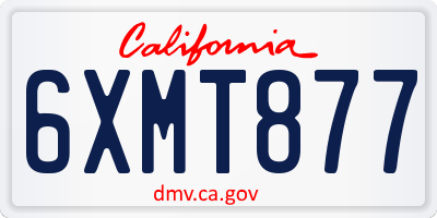 CA license plate 6XMT877
