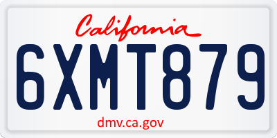 CA license plate 6XMT879