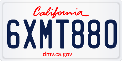 CA license plate 6XMT880