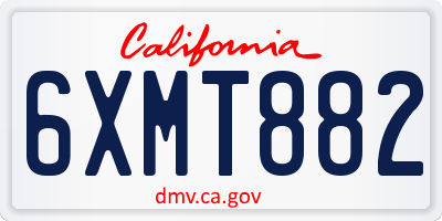 CA license plate 6XMT882