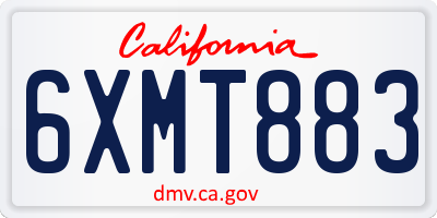 CA license plate 6XMT883