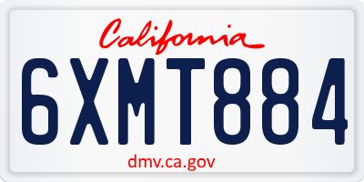 CA license plate 6XMT884