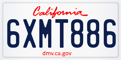CA license plate 6XMT886