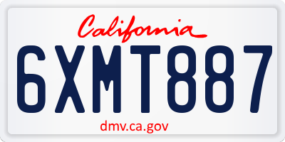CA license plate 6XMT887