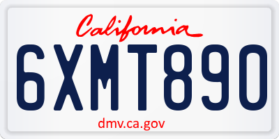 CA license plate 6XMT890