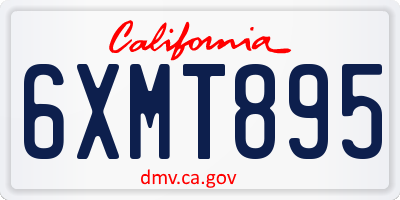 CA license plate 6XMT895