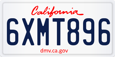 CA license plate 6XMT896