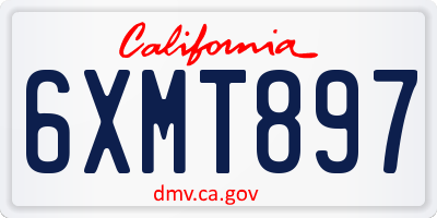 CA license plate 6XMT897