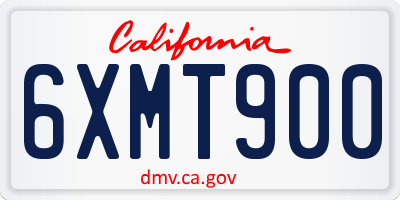 CA license plate 6XMT900