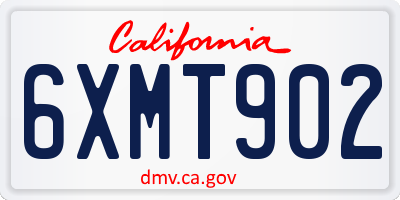 CA license plate 6XMT902