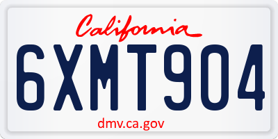 CA license plate 6XMT904