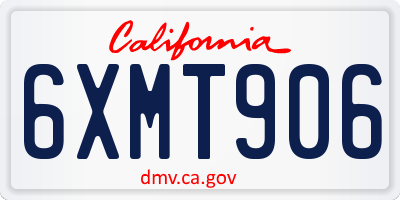 CA license plate 6XMT906