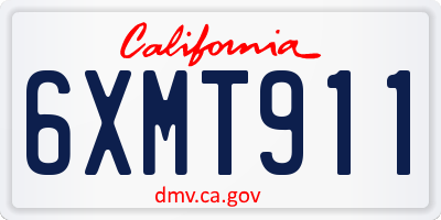 CA license plate 6XMT911