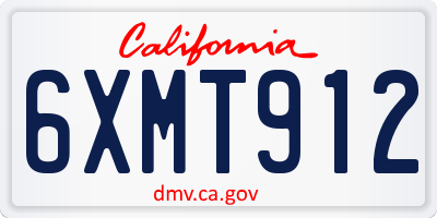 CA license plate 6XMT912