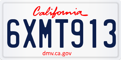CA license plate 6XMT913