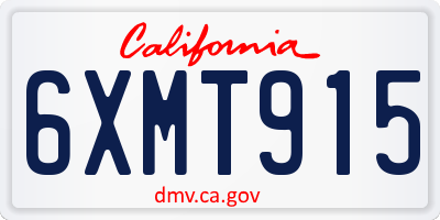 CA license plate 6XMT915