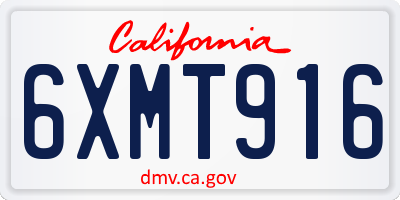 CA license plate 6XMT916