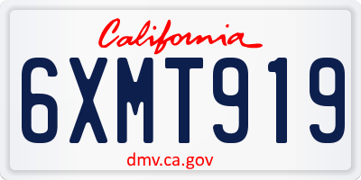 CA license plate 6XMT919