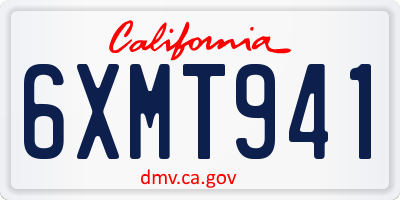 CA license plate 6XMT941