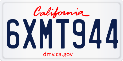 CA license plate 6XMT944