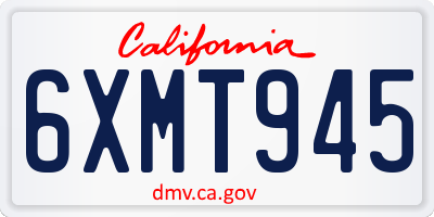CA license plate 6XMT945