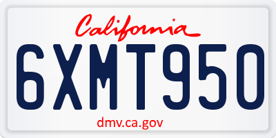 CA license plate 6XMT950