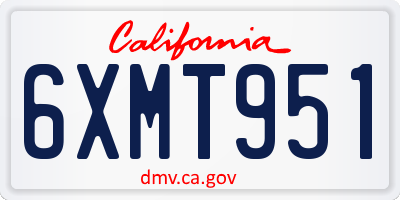 CA license plate 6XMT951