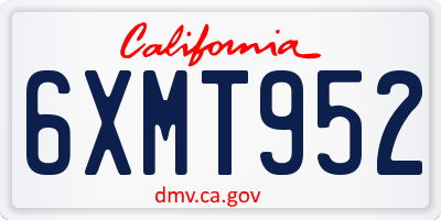 CA license plate 6XMT952