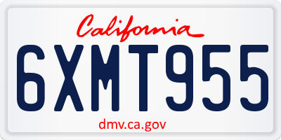CA license plate 6XMT955