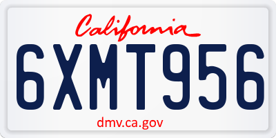 CA license plate 6XMT956