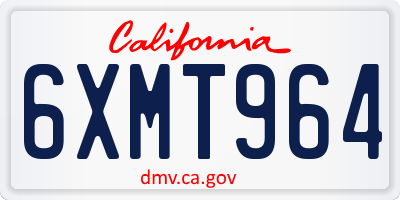 CA license plate 6XMT964