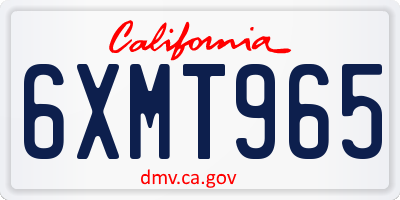 CA license plate 6XMT965