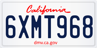CA license plate 6XMT968