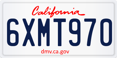 CA license plate 6XMT970