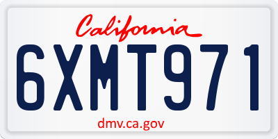CA license plate 6XMT971