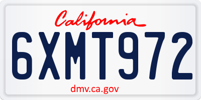 CA license plate 6XMT972