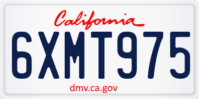 CA license plate 6XMT975