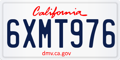 CA license plate 6XMT976