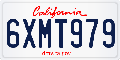 CA license plate 6XMT979