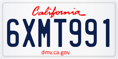 CA license plate 6XMT991