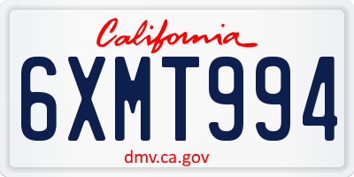 CA license plate 6XMT994