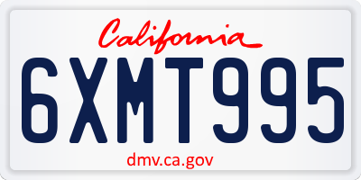 CA license plate 6XMT995