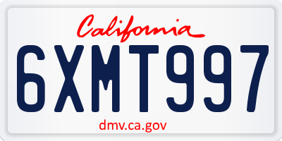 CA license plate 6XMT997