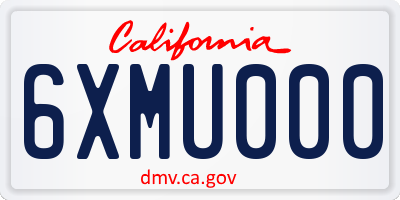 CA license plate 6XMU000