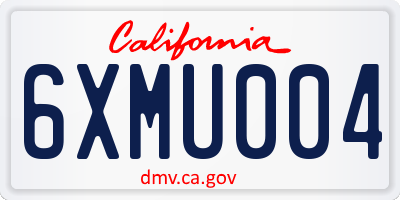CA license plate 6XMU004
