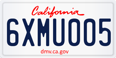 CA license plate 6XMU005