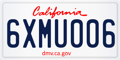 CA license plate 6XMU006