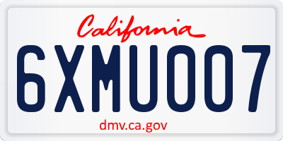CA license plate 6XMU007