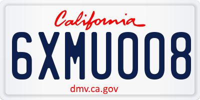 CA license plate 6XMU008