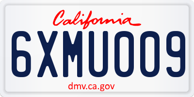 CA license plate 6XMU009